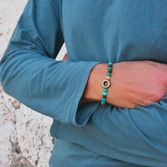 Amazon.com: Turquoise Bangle Bracelet for Men Women Western Jewelry :  Handmade Products