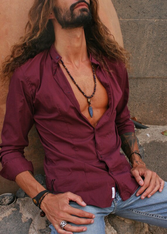 Collar de cuentas hombre / Collar hippie boho largo para - Etsy España