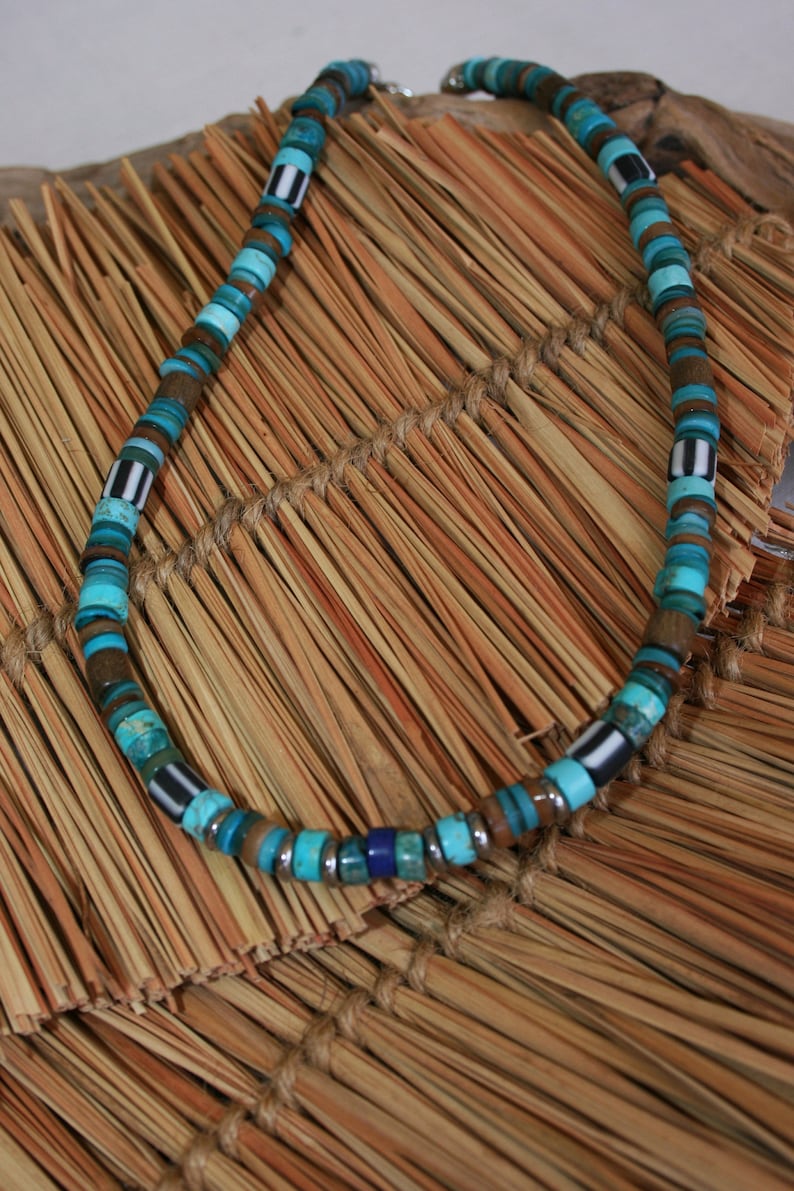 Turquoise Wood Bead Mix Necklace Set main image 0