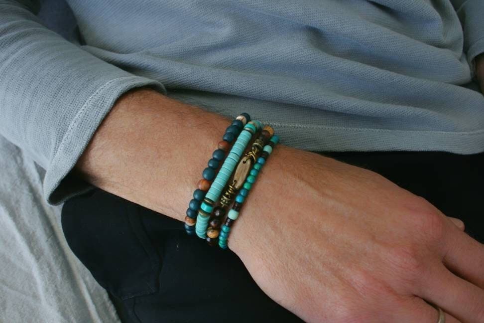 Simple Matching Beaded Bracelets For Couples