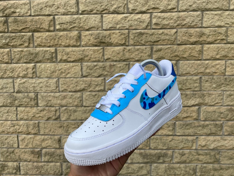 Custom Blue Camo Nike AF1's | Etsy