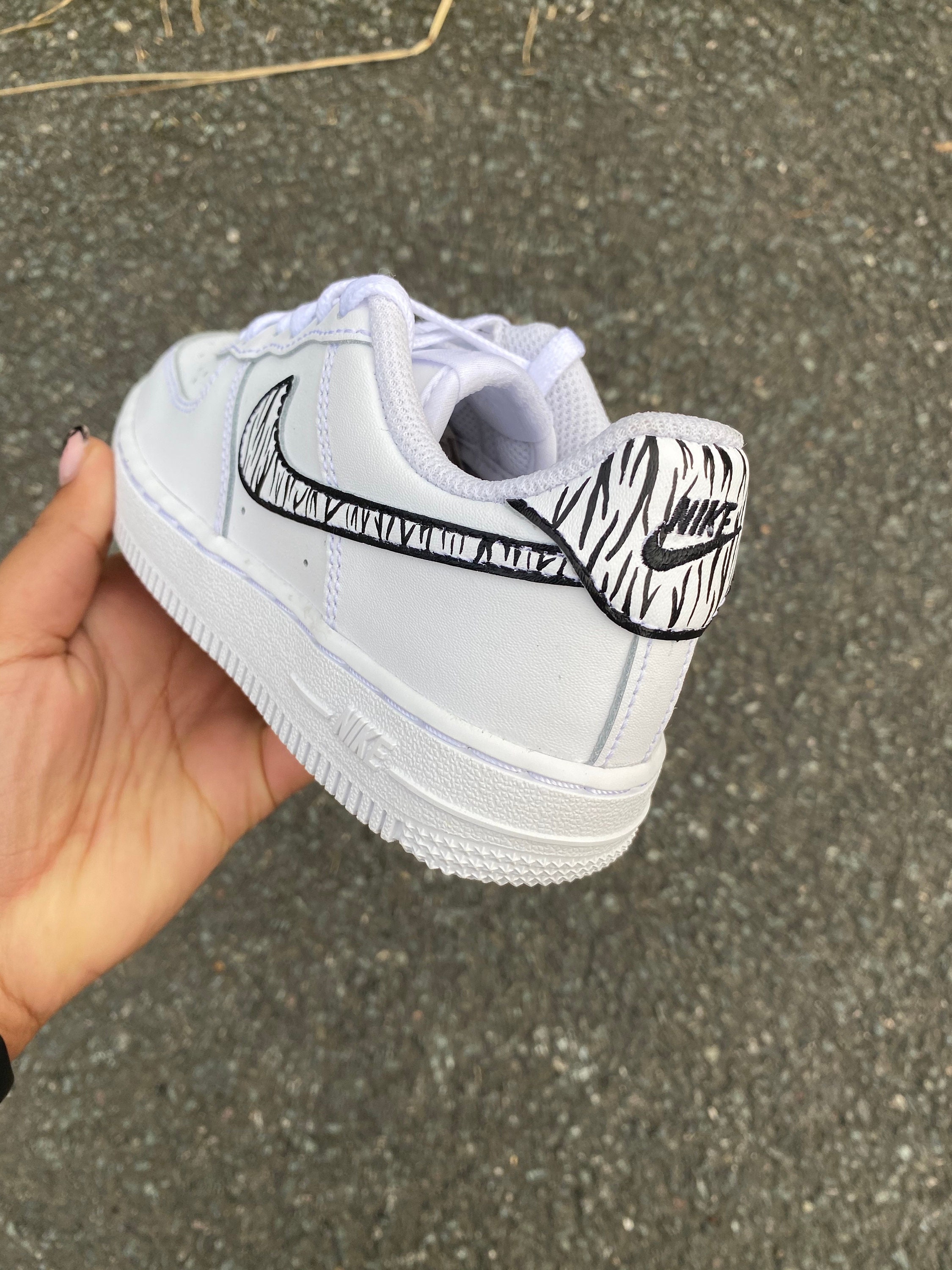 Custom Zebra Print Nike AF1's | Etsy