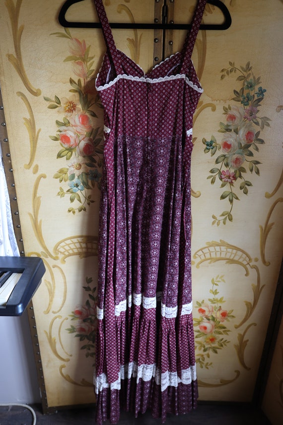 Vintage 1970s Gunne Sax RARE Dreamie Burgundy Max… - image 6