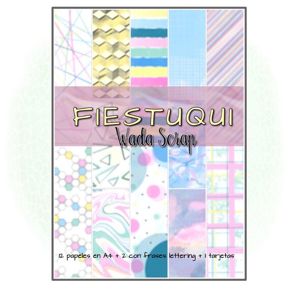 Colección de papel decorado digital imprimible para manualidades, scrapbook, agendas, tarjetas...