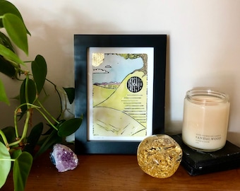 Middle-earth Print | Watercolor Print | Gold gilding | 5 x 7