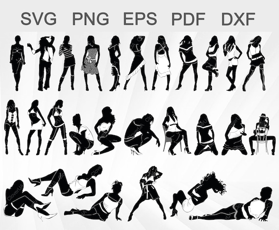 Download Sexy Girl Full Body Svg Woman Silhouette Stripper Clipart Etsy
