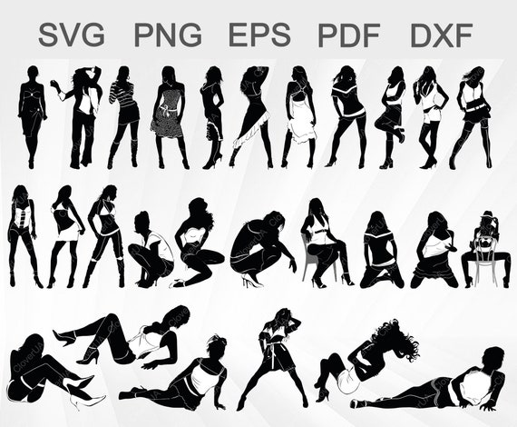 Download Sexy Girl Full Body Svg Woman Silhouette Stripper Clipart Etsy