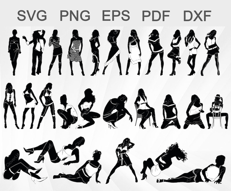 Download Sexy girl full body svg woman silhouette stripper clipart ...