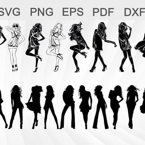 Download Sexy Girl Full Body Svg Woman Silhouette Stripper Clipart Etsy
