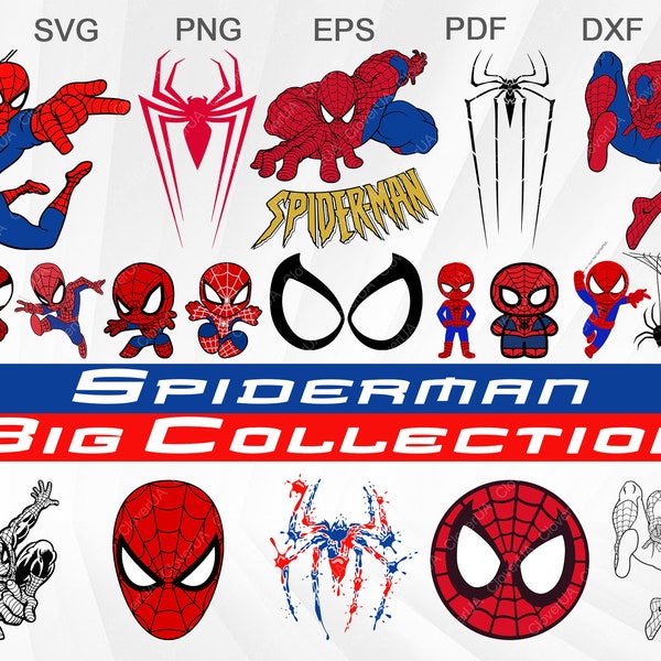 Spiderman bundle svg, Little Spiderman, spider web, Avengers, Superhero, Spiderman cricut, Bundle Silhouette, Design Space, digital print