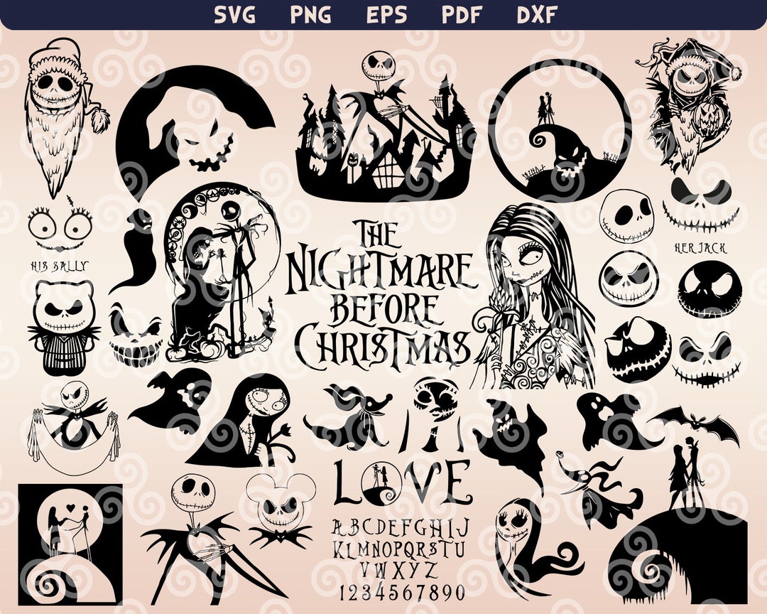 Nightmare Svg, Before Christmas Clipart Png, Skellington Svg, Winter