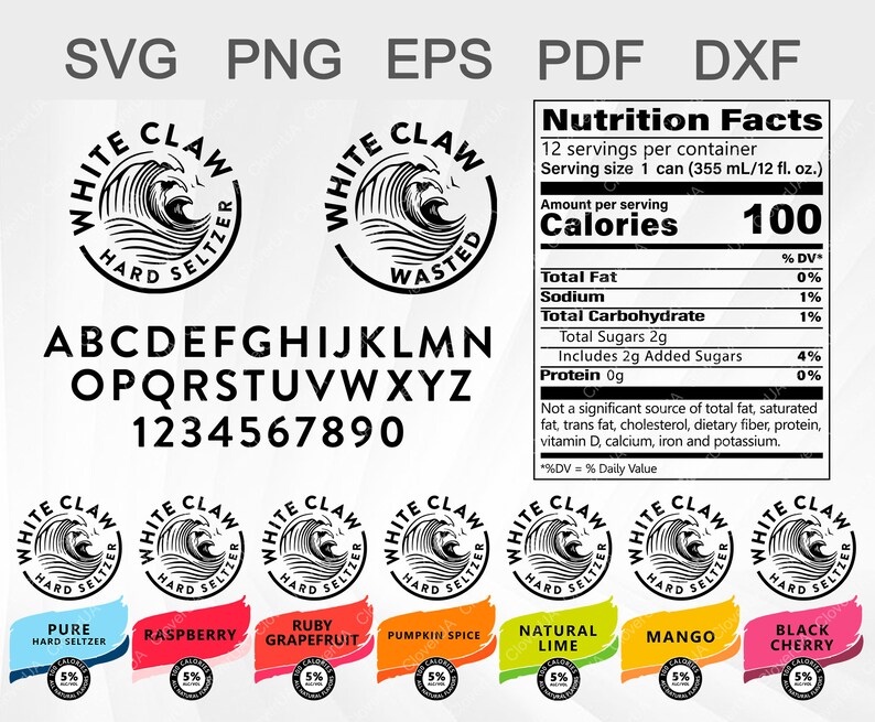 White Claw svg flavors Hard Seltzer white claw wasted Etsy
