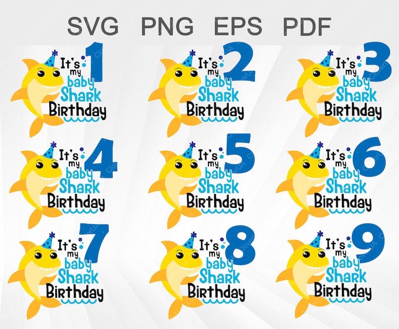 Download Baby shark svg family clipart birthday shark preschool ...