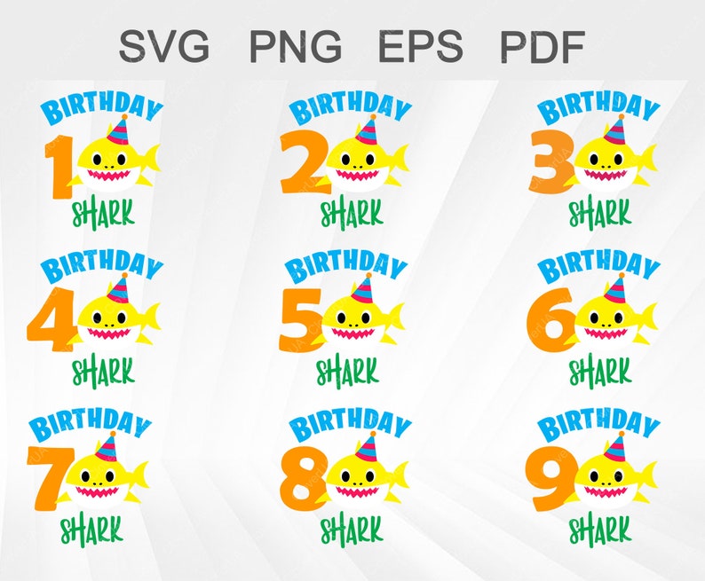 Download Baby shark svg family clipart birthday shark preschool ...