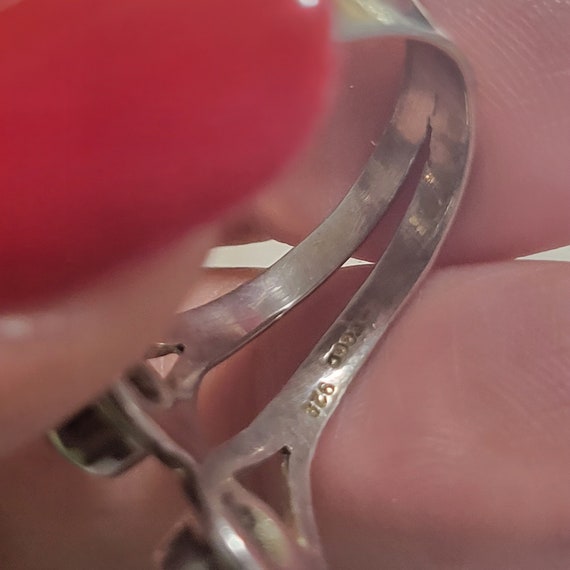 Vintage Sterling Silver Amethyst stack ladies ring - image 4