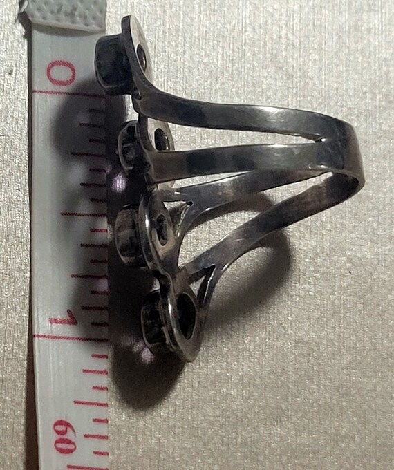 Vintage Sterling Silver Amethyst stack ladies ring - image 6