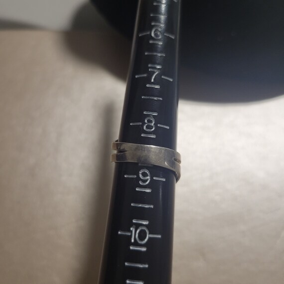 Vintage Sterling Silver Amethyst stack ladies ring - image 2