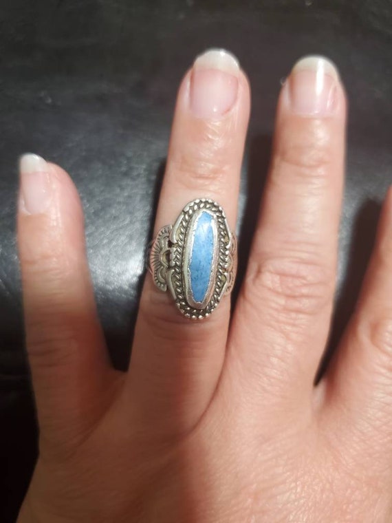 Vintage Navajo Sterling Silver Denim Lapis