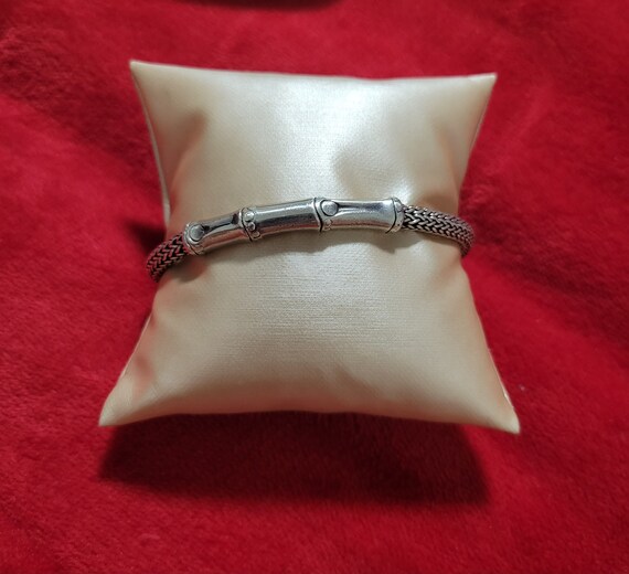 Ventfille 925 Sterling Silver Bamboo Frosted Bracelet For Women