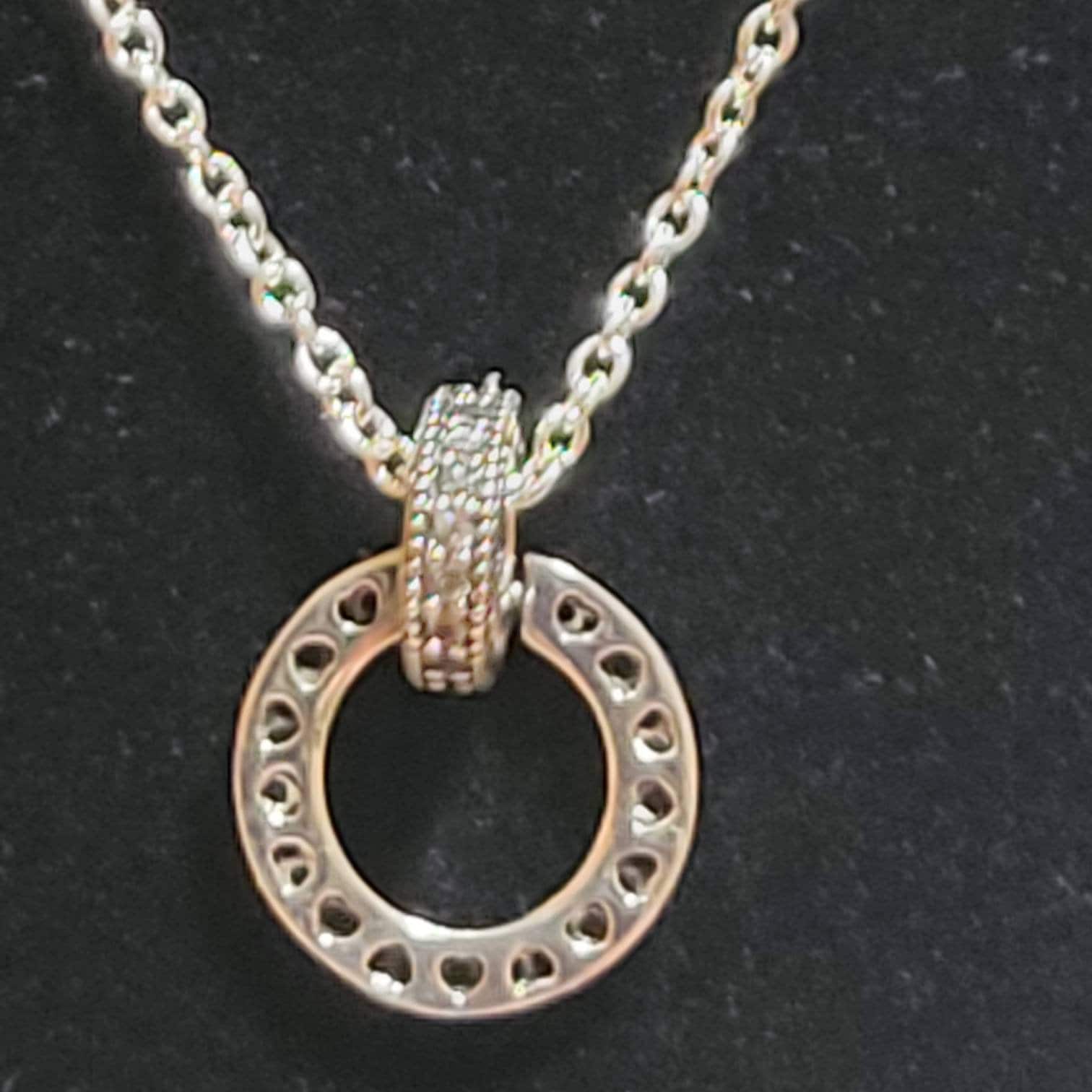 Authentic Pandora Double Circle Pendant 