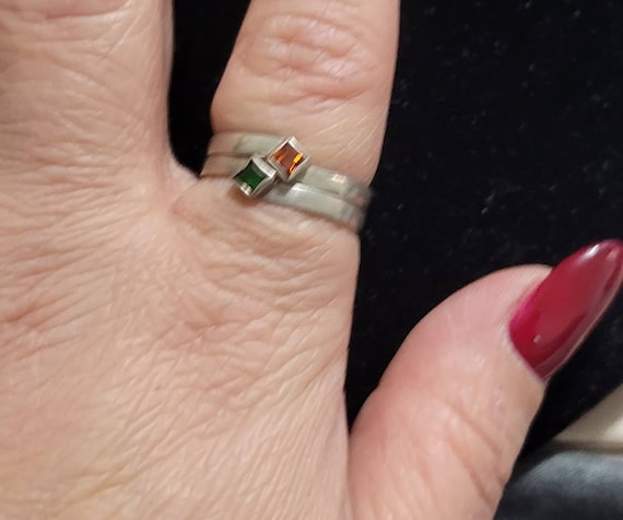 Stackable Sterling Silver Birthstone Rings - image 4