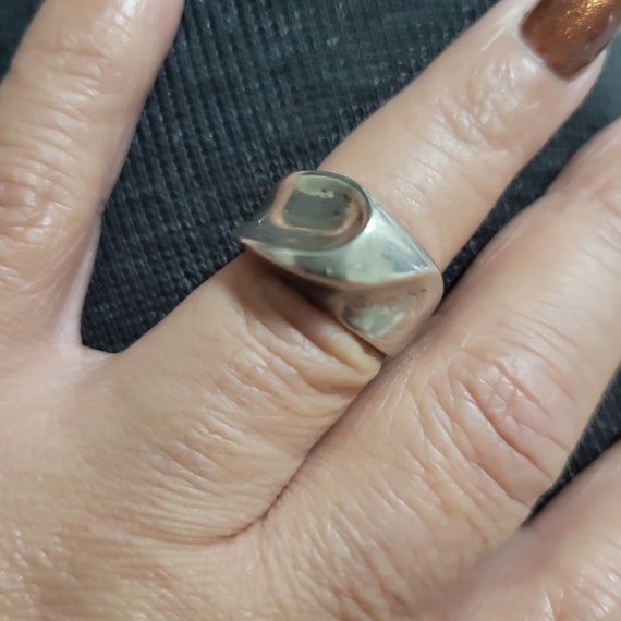 Solid Sterling Silver abstract ring
