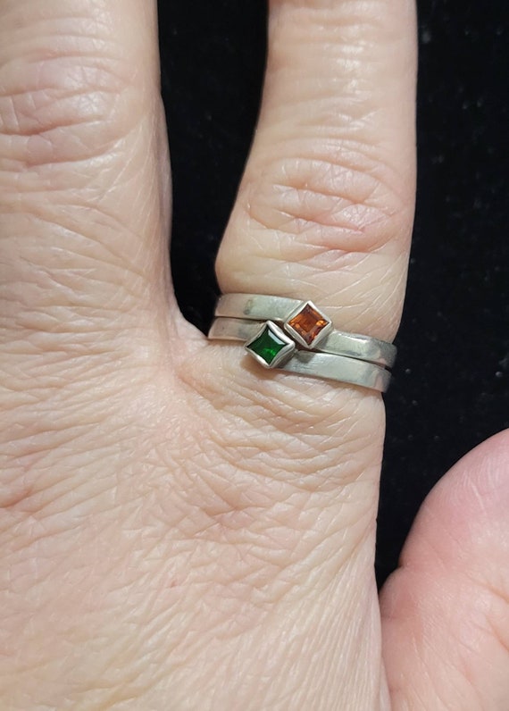 Stackable Sterling Silver Birthstone Rings - image 8