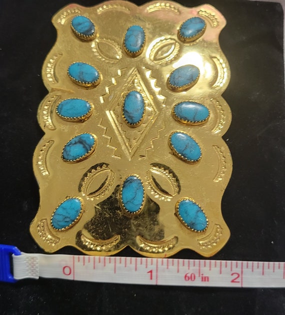 Vintage Southwestern Solid Nickel Silver & Blue-green  display picture 2