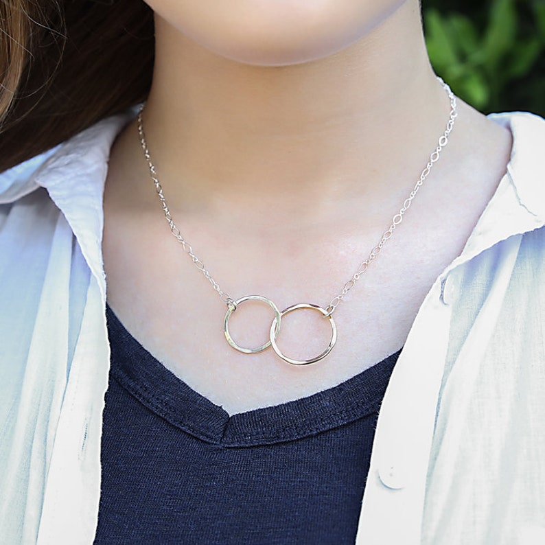 Interlocking Pendant Mixed Metals