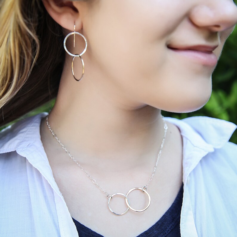 Interlocking Pendant Mixed Metals