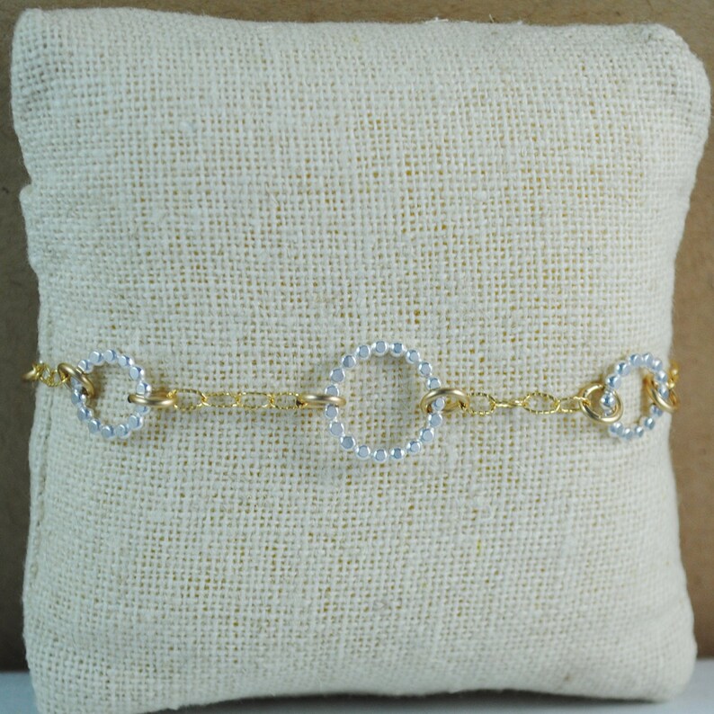 Beaded Floating Bracelet mixed metals