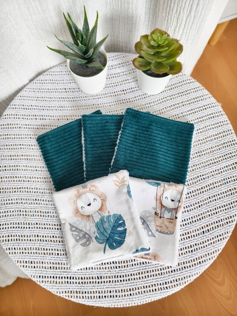 Lot de 5 lingettes bambou Lion