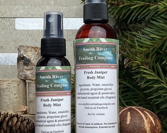 Fresh Juniper Body Mist, Body Spray, Body Fragrance, Body Splash, After Shower Spray, Fragrance Mist, Juniper Body Spray