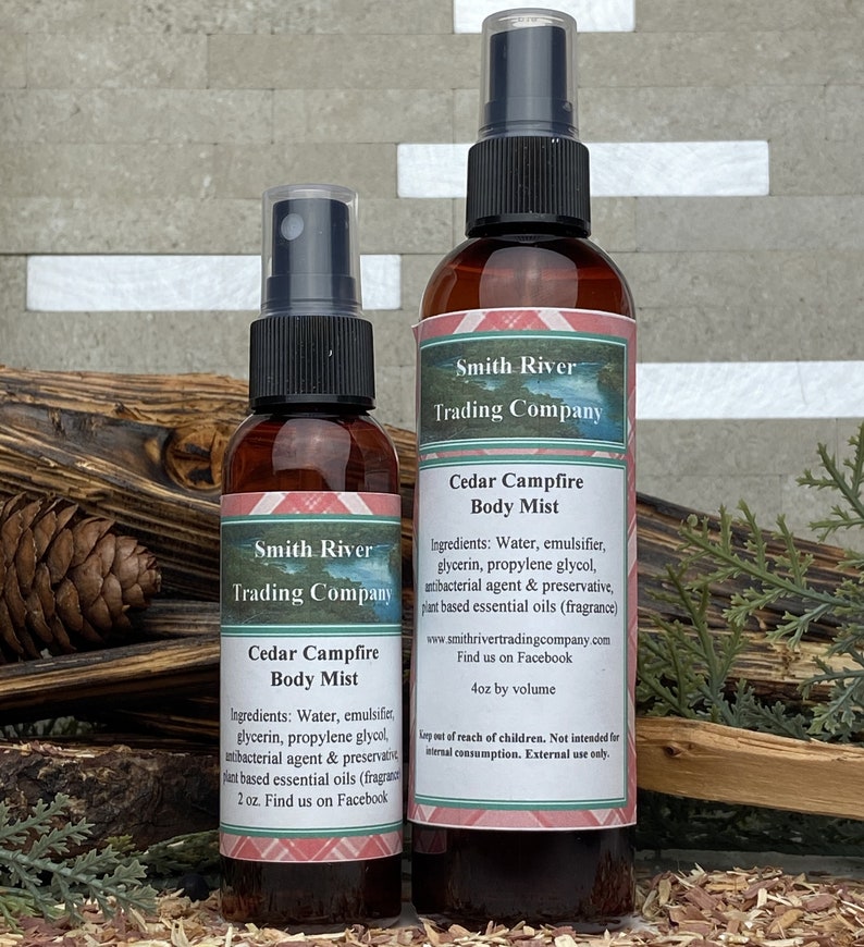 Cedar Campfire Body Mist, Body Spray, Body Fragrance, Body Splash, After Shower Spray, Fragrance Mist, Cedar Fragrance, Campfire Fragrance 