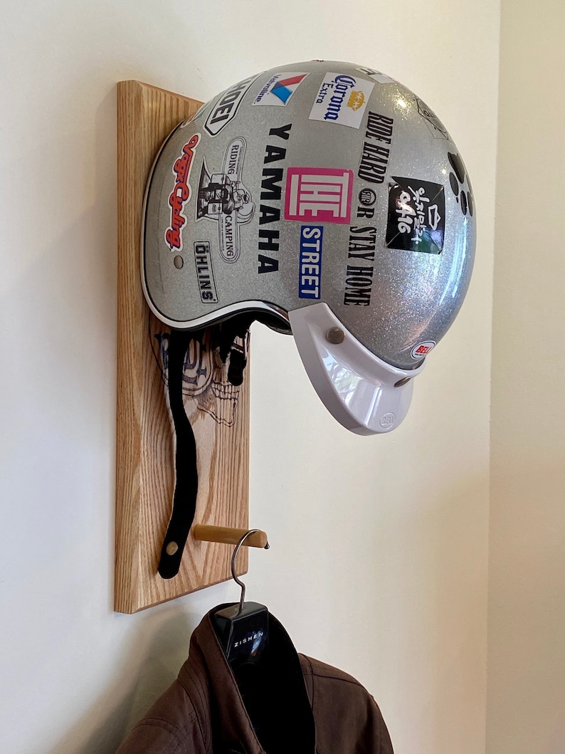 Helmet rack Motorcycle helmet hanger Helmet storage Wall Etsy