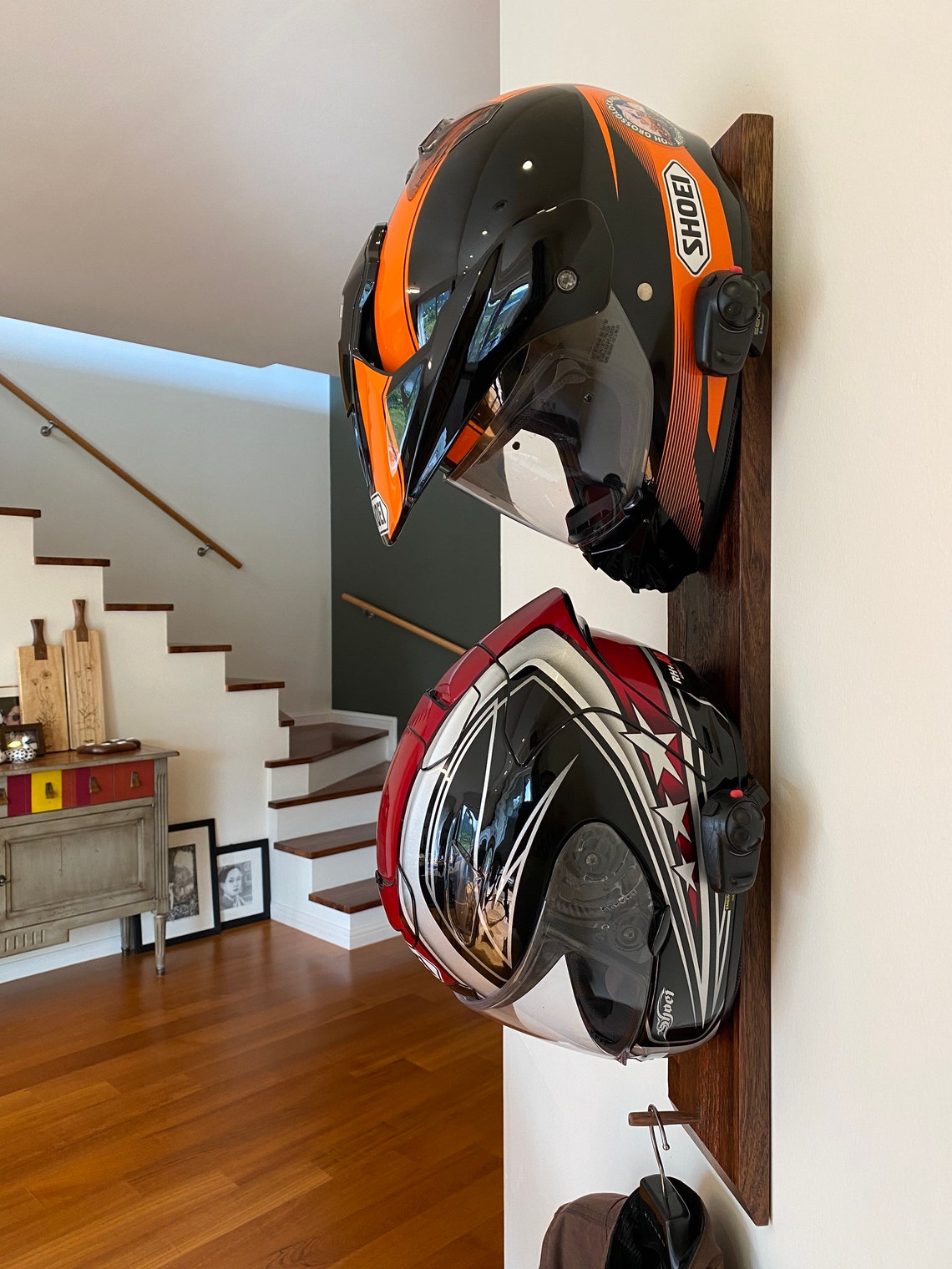 Motorcycle helmet rack double helmet rack Helmet hanger | Etsy