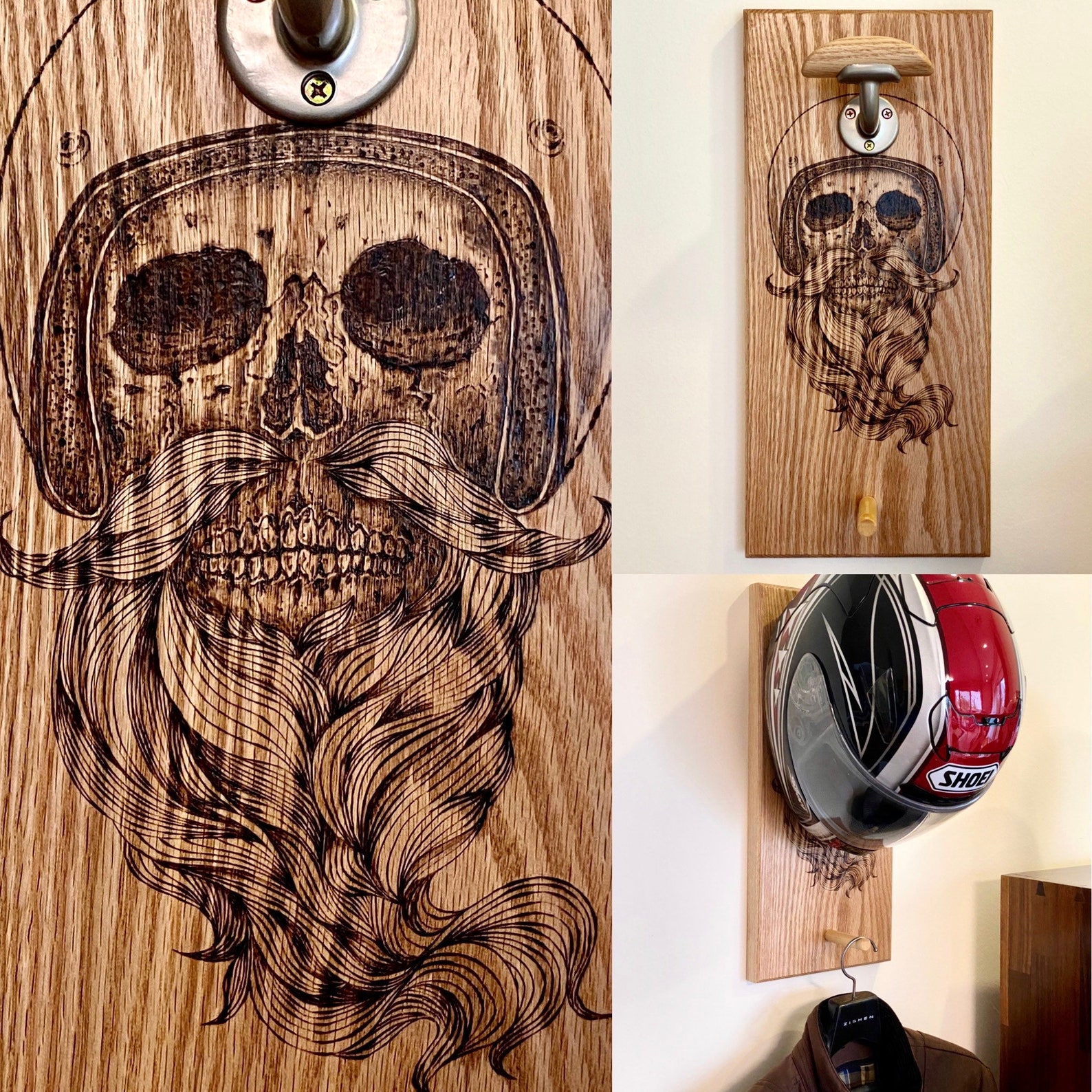 Helmet Rack, Helmet Hanger, Motorcycle Helmet Storage, Wall Mount ...