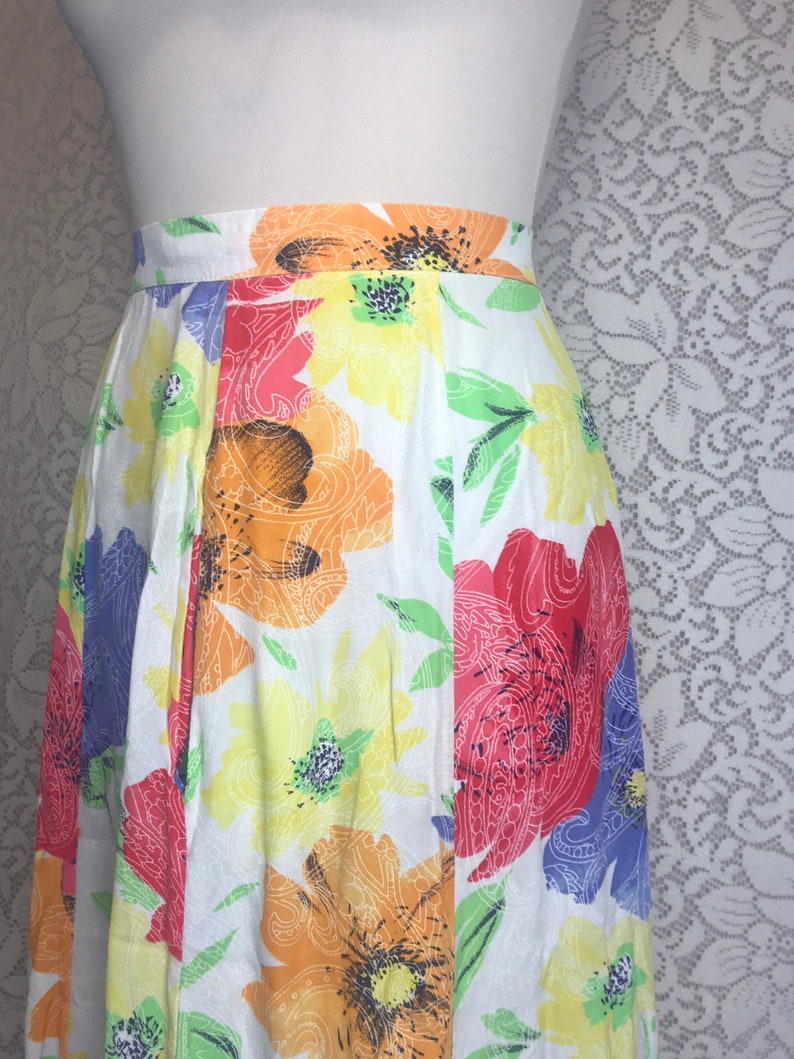 Floral bright flowy skirt