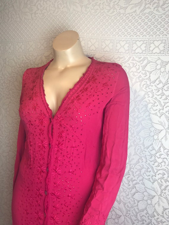 m&s red cardigan