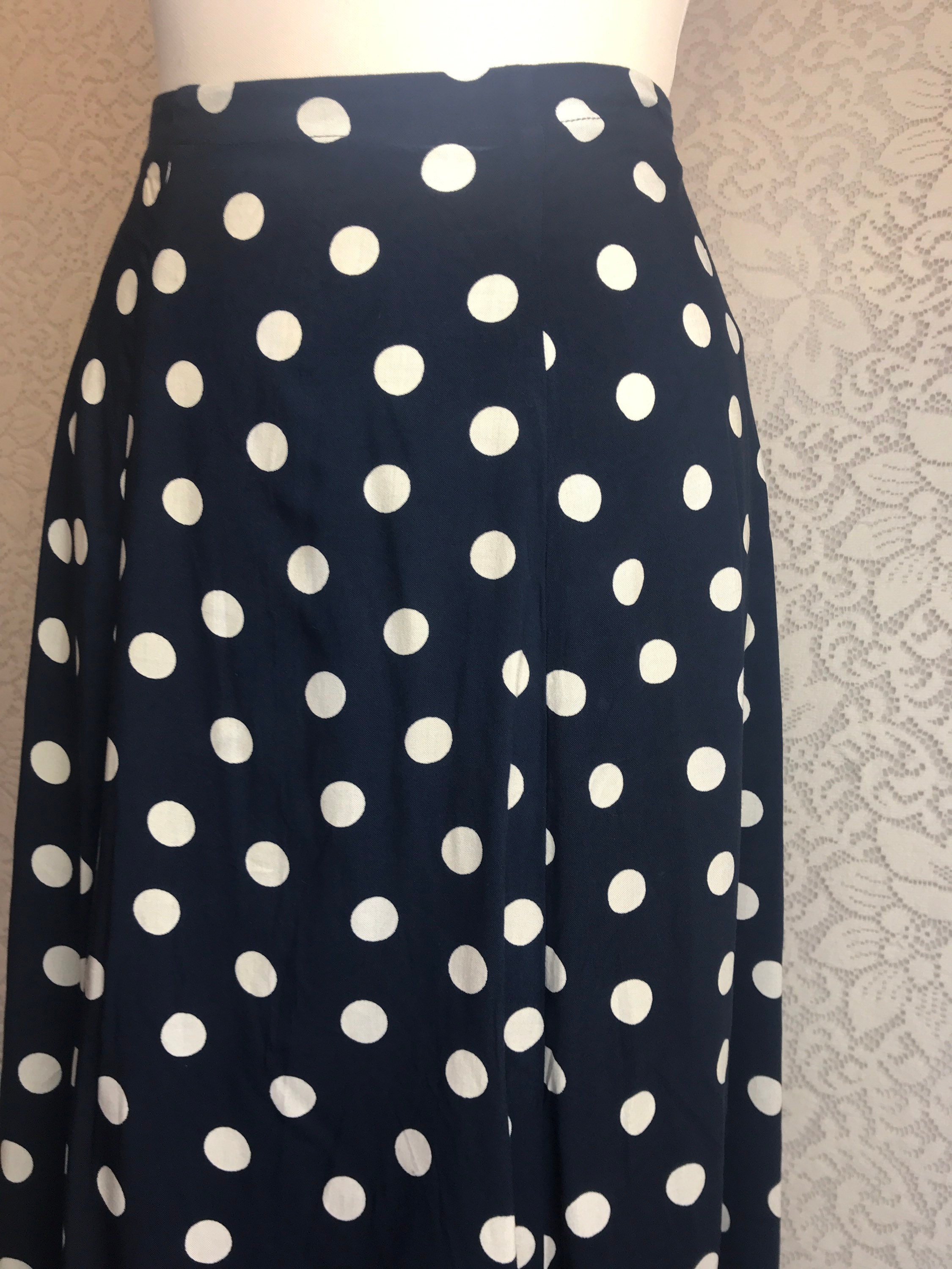 Navy Blue Classic Polka Dot Skirt - Etsy UK