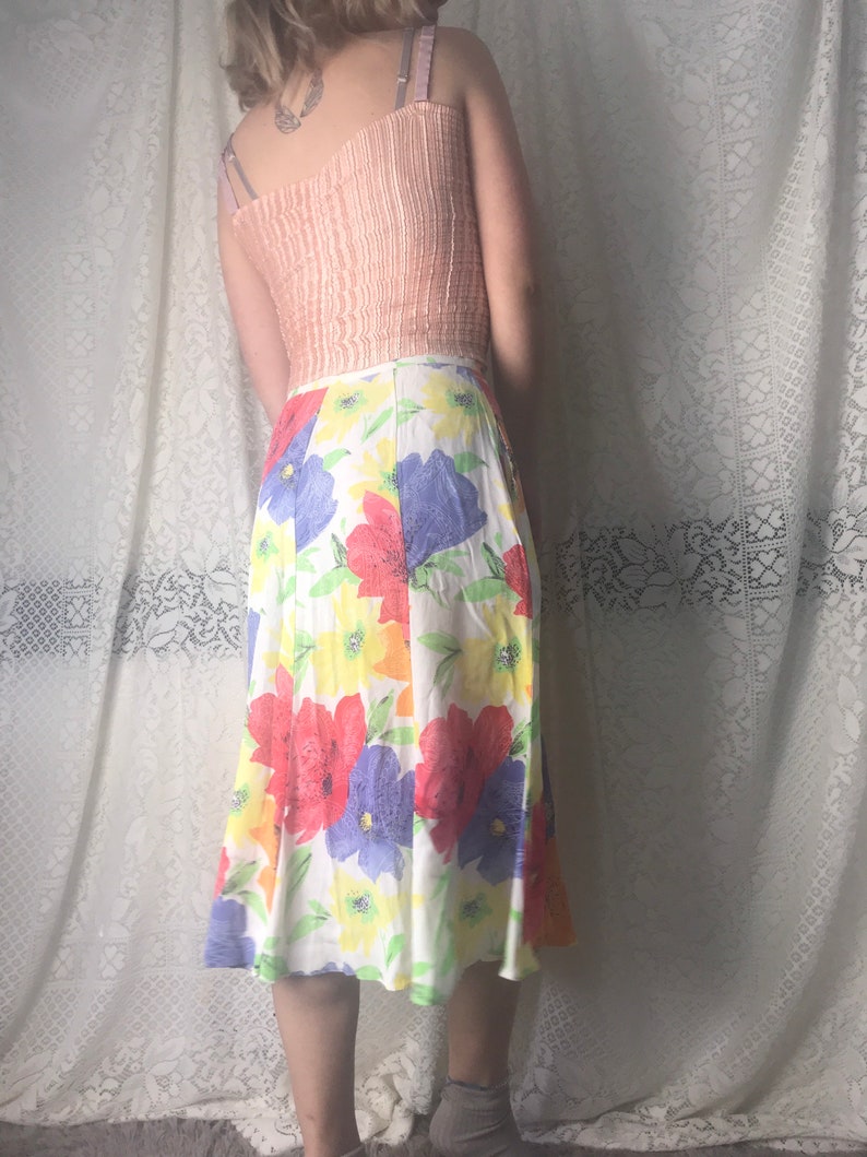 Floral bright flowy skirt
