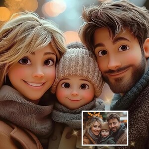 Custom Cartoon Animation, Personalised Family Portrait, Cartoon Portrait From Photo, Cartoon Style Couple, Digital File
