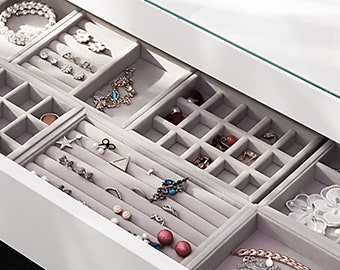 Xmas Velvet Jewelry Display Organizer Tray Holder Storage Case Earrings Ring Xmas Velvet Jewelry Display Organizer Tray Holder Storage Case Earrings Ring