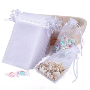 2050100Pcs Organza Bags Mixed Color Organza Gift Bags Small Mesh Bags Drawstring Gift Bags Christmas Drawstring Organza Gift Bags