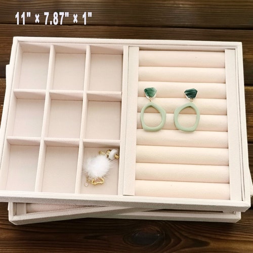 Stackable Velvet Jewelry Trays Organizer Jewelry Storage Etsy
