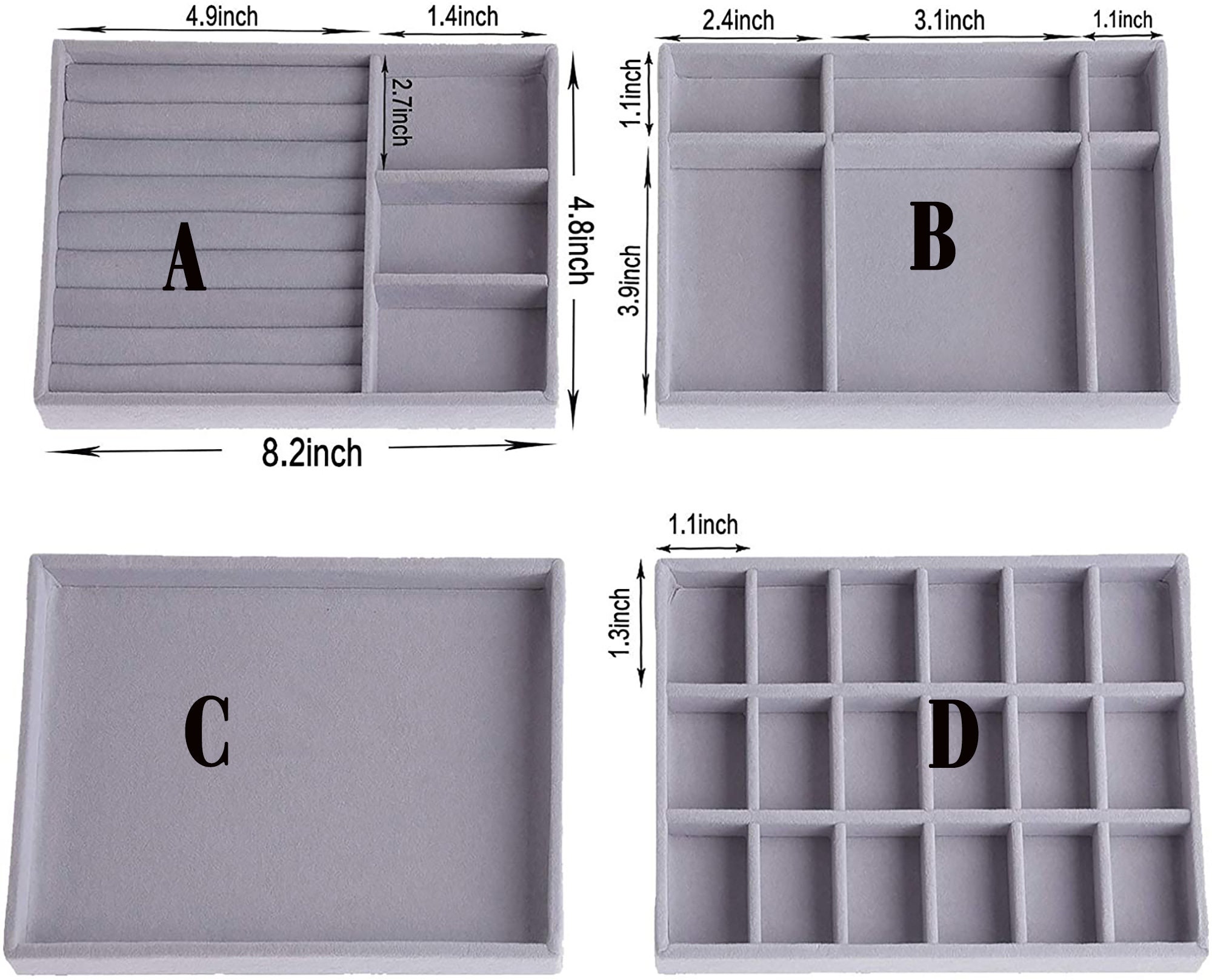 Velvet Jewelry Trays Organizer Jewelry Storage Display Trays Etsy