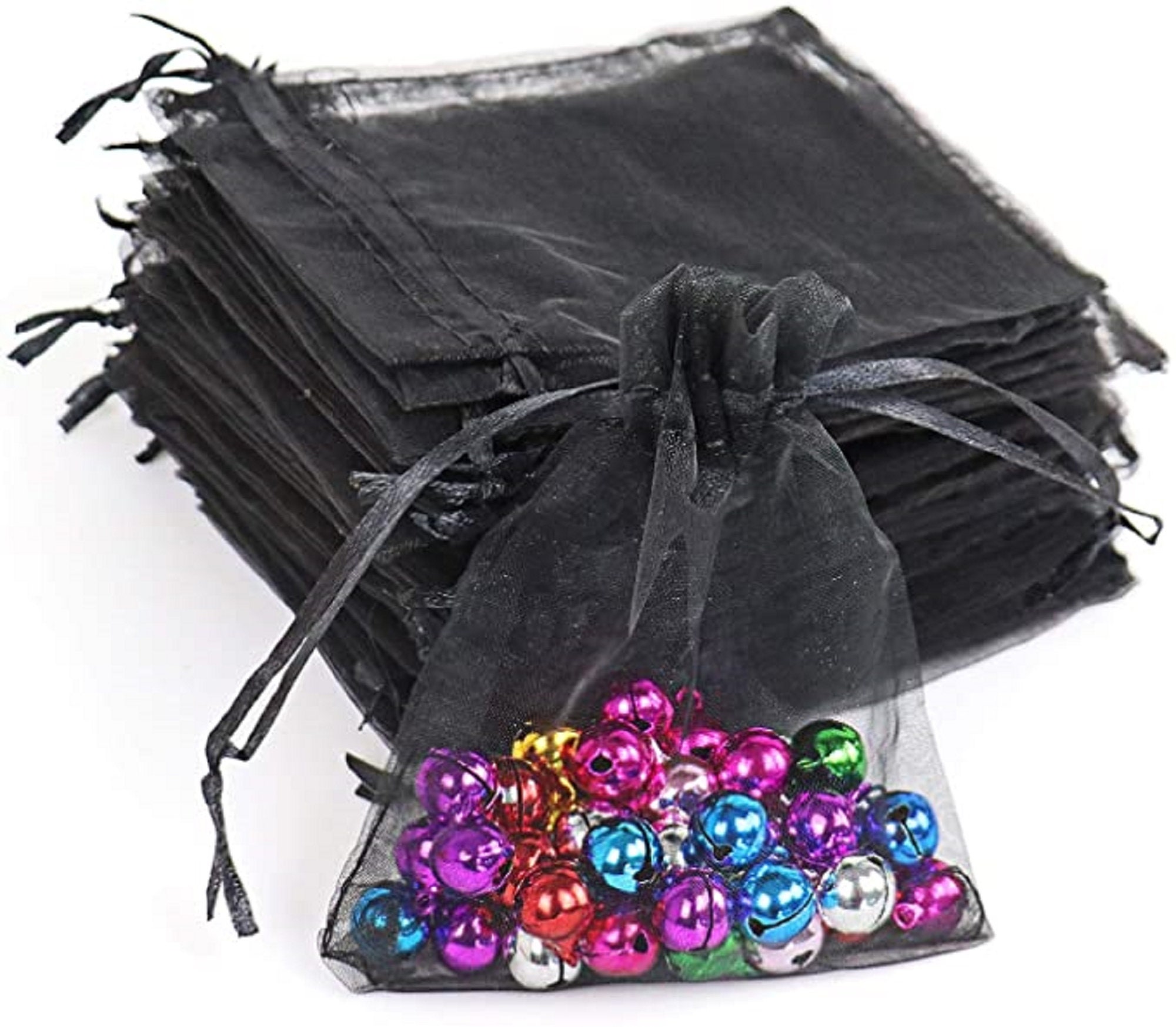 20/50/100 Pcs Organza Bags Black Organza Gift Bags Small Mesh Etsy