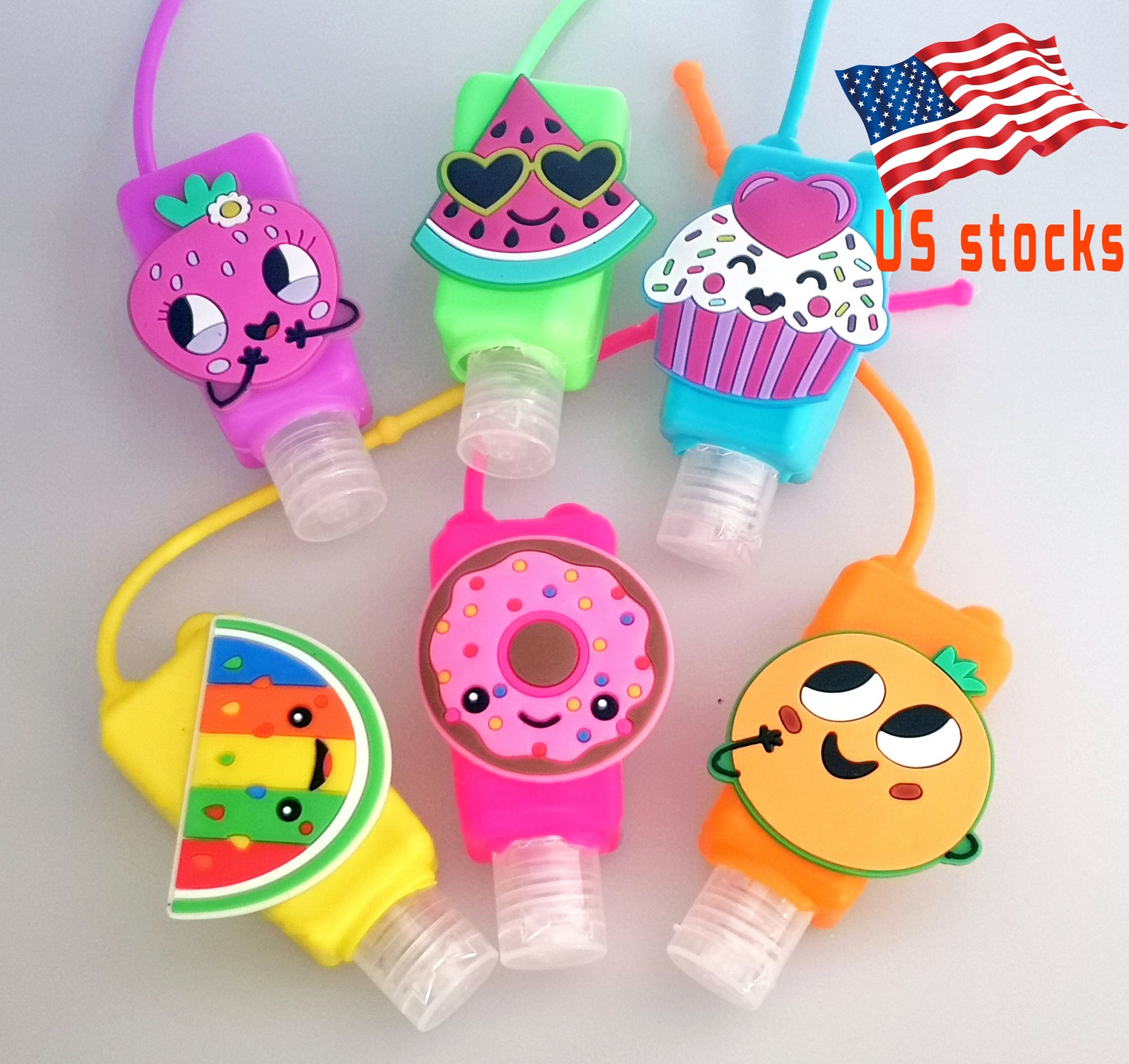 Mixed Kids Hand Sanitizer Travel Sized Holder Keychain Etsy