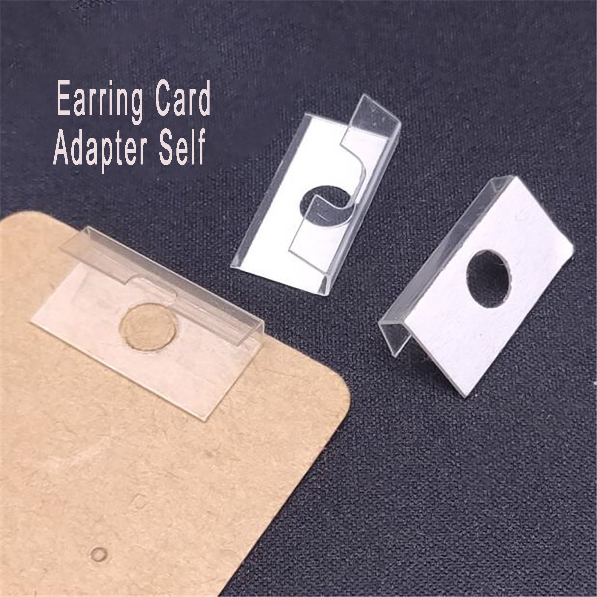 Milisten 200PCS Earring Card Adapter Self-Adhesive Lip Adapter Plastic Lip Hanger for Earring Necklace Card Display 