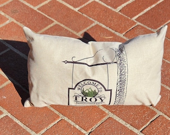 Troy NH Pillow | Hometown Pride Throw Pillow | Welcome Sign Design | New Hampshire Gift | Small Town Charm Decor | 10x17 Pillow